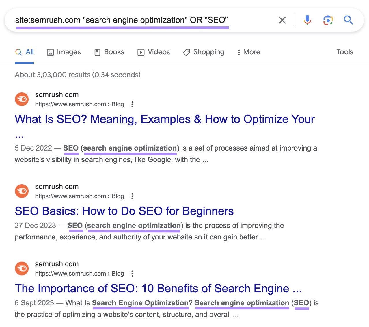 Google's SERP for "site:sr03.flikover.net "search engine optimization" OR "SEO”” site search